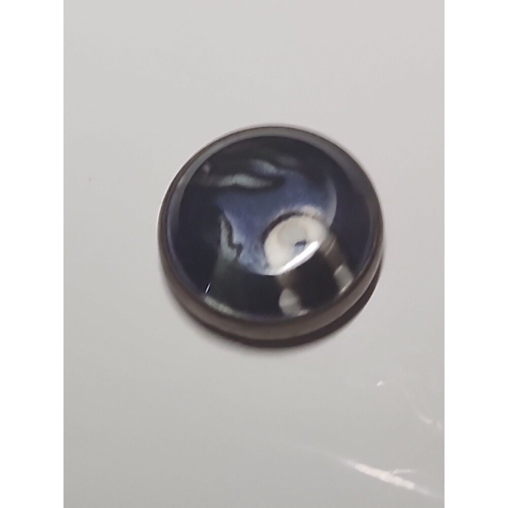 Antique Metal Button w/ Glass Center – Under Glass Design Vintage Collectible